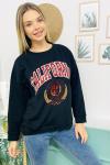 139130 Bisiklet Yaka Baskili Sweatshirt